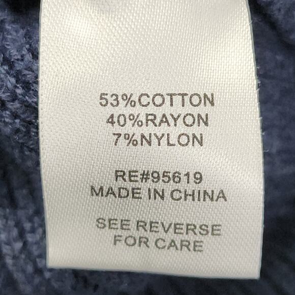 Vintage Holland America Line Sweater Women's Size L Blue Half Zip Cotton Knit - Picture 5 of 9